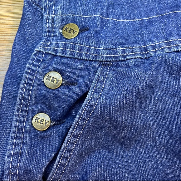 Key Apparel Carpenter Utility Style Denim Bib Overalls - No sign of wear 16short - Picture 3 of 9